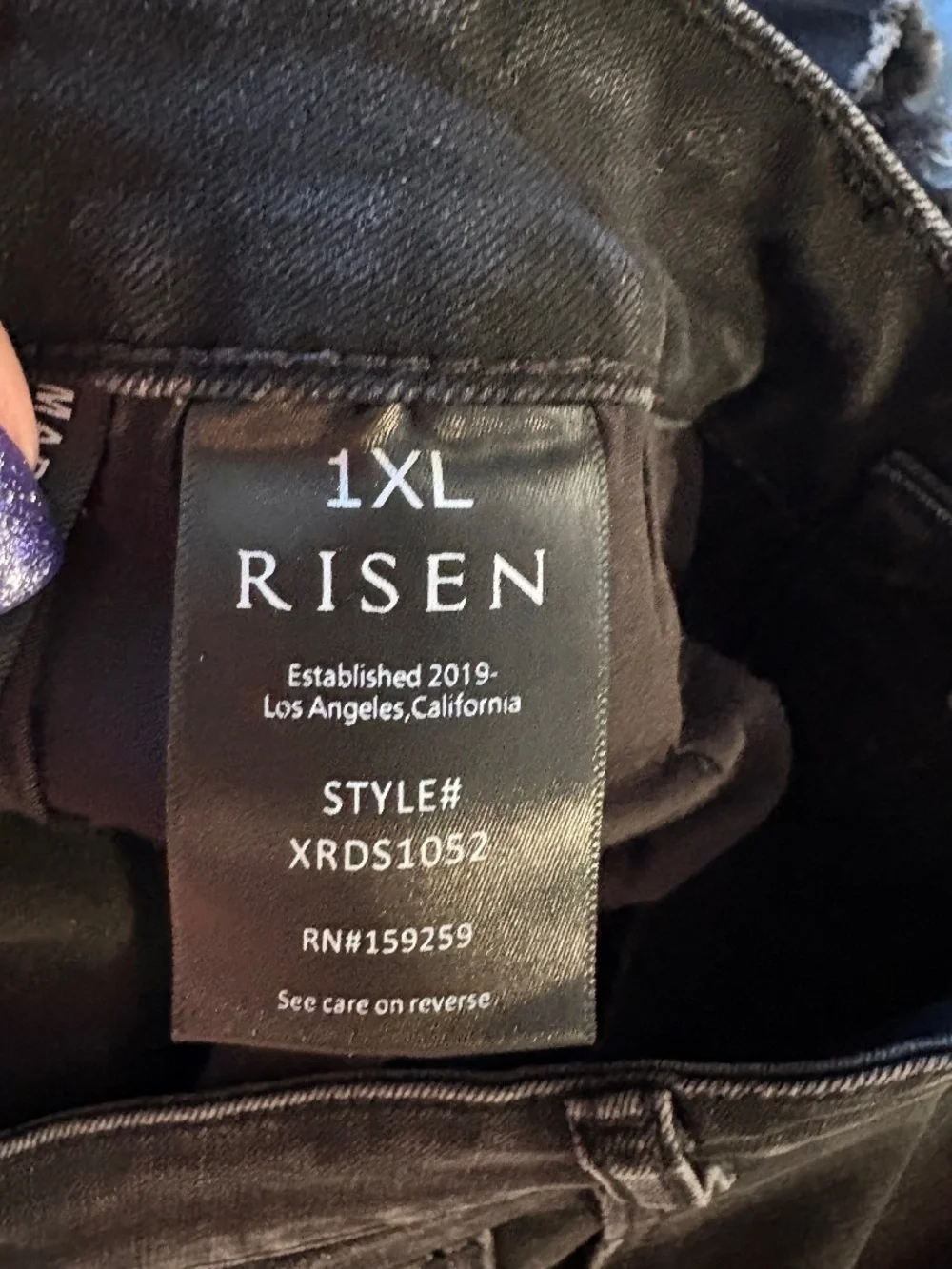 Risen Black Denim long bermuda shorts